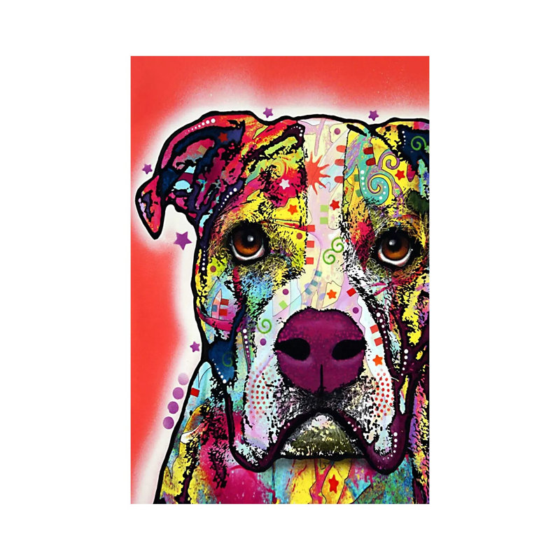 American Bulldog 1 Piece Wrapped Canvas Painting, 20.32 cm H x 30.48 cm W