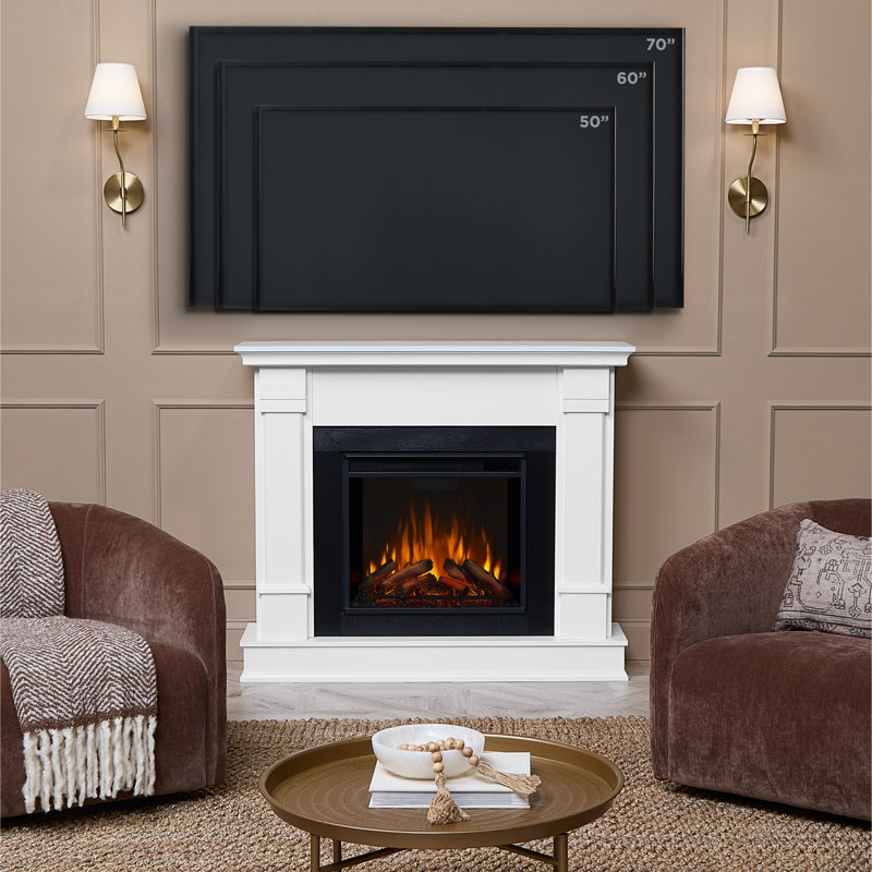 Silverton 48" Electric Fireplace by Real Flame, White