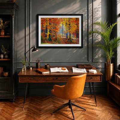 Landscape Forest in the Autumn - Framed Print
