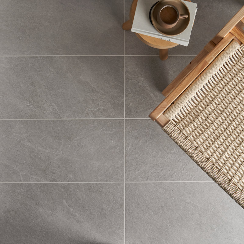 Monolith 11.81 In. X 23.62 In. Matte Porcelain Floor And Wall Tile (13.55 Sq. Ft. / Case), Silver Gray