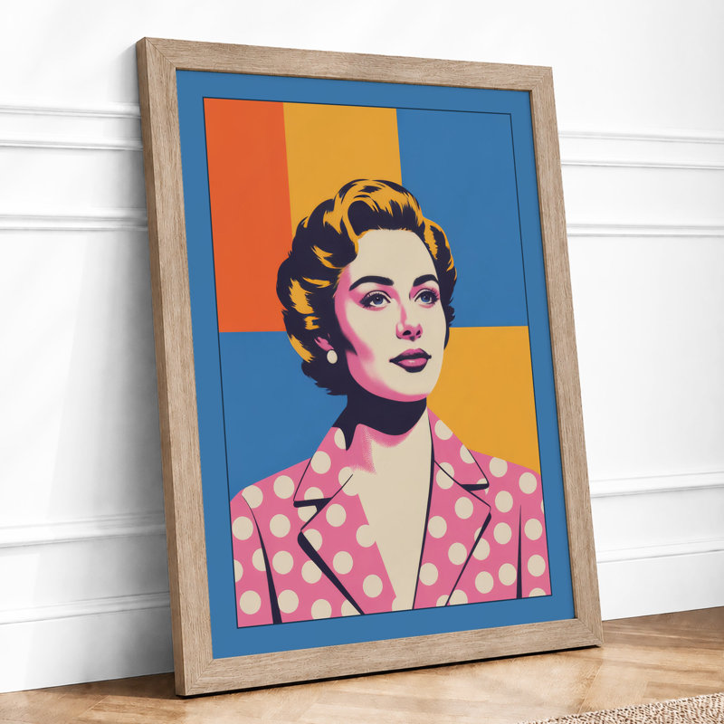 Portrait Pop Art - Framed Print, A1 - 84.1 x 59.4 cm, Oak