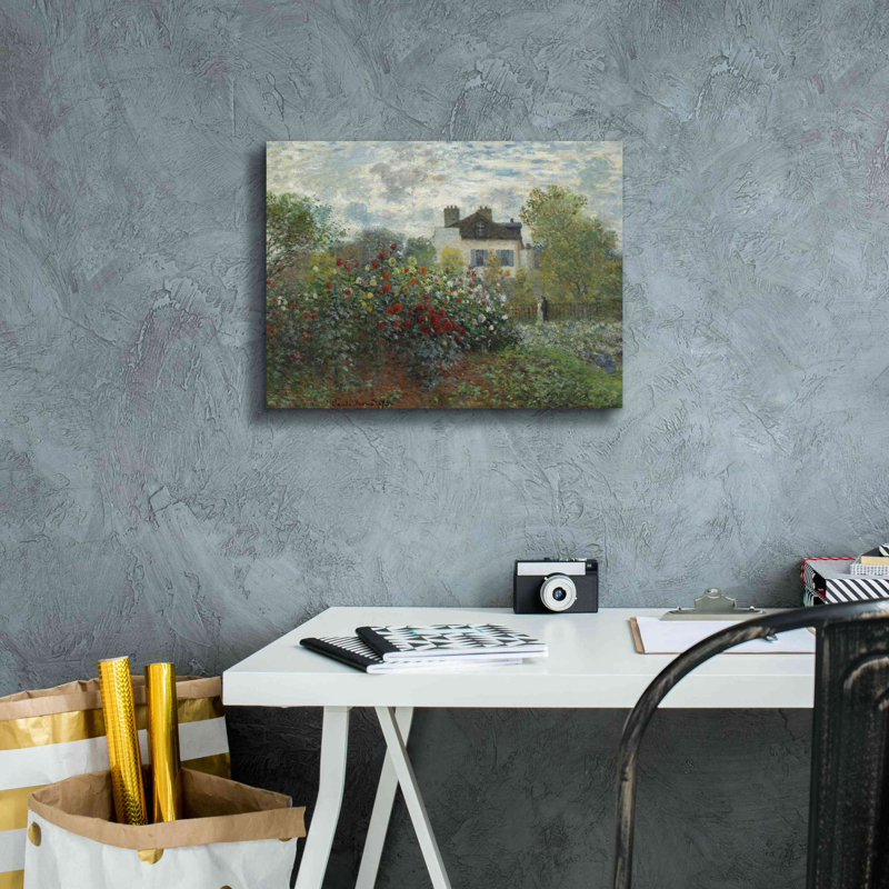 The Artists Garden In Argenteuil by Claude Monet - Wrapped Canvas Print, 12" H x 16" W x 0.75" D