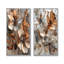 Cuivre métallique et chrome fleurs abstraites I - Collection de 2 toiles abstraites sur toile-558544348-558544350