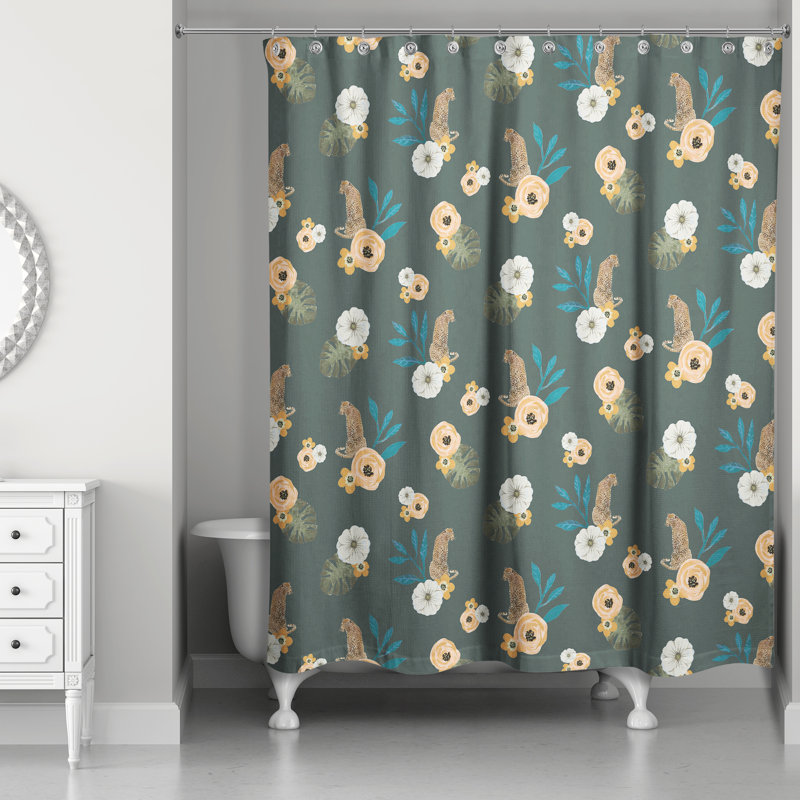 Ensemble de rideau de douche en polyester, Vert