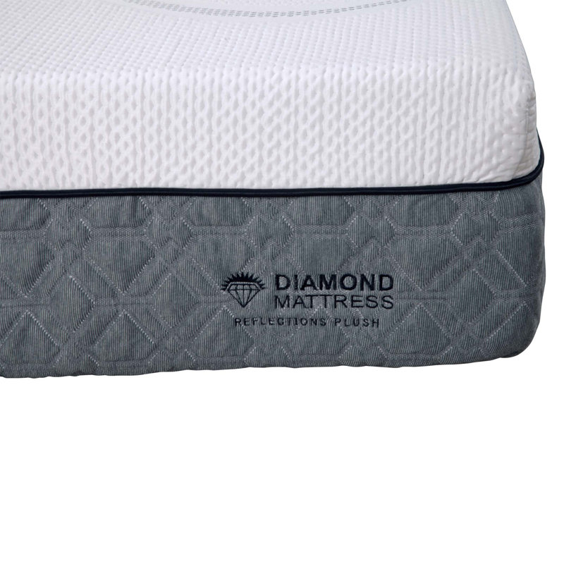 Mousse à mémoire de forme diamant graphite Capri, fraîche, conforme, sensible au toucher moyen de 12 po (très grand), certifiée Greenguard Gold, prête pour l'étiquette blanche