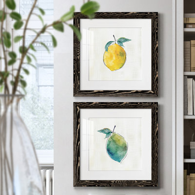Happy Lemon - ensemble de 2 peintures encadrées