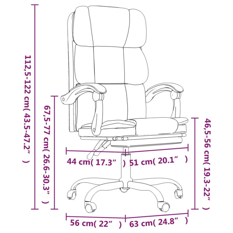 Reclining Office Chair Fabric Desk Chair Furniture, Light Gray