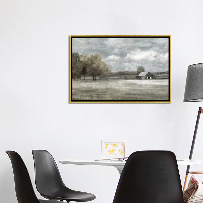 " Country Quiet " by Nan, 26" H x 40" W x 1.5" D, Gold Framed