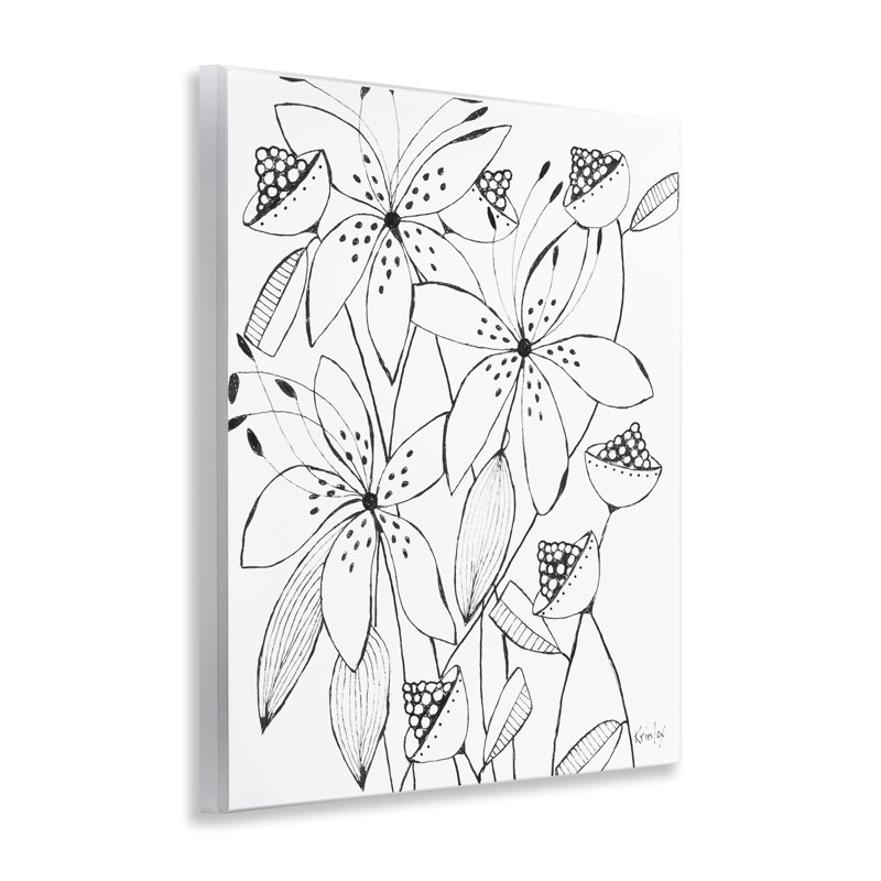 «Open Blooms Outline Wall Plaque» par Krinlox