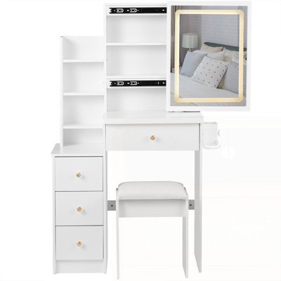 Petit meuble-lavabo 29,2 po à DEL avec tabouret