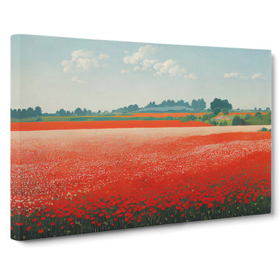 Bright Poppies Flowers - Wrapped Canvas