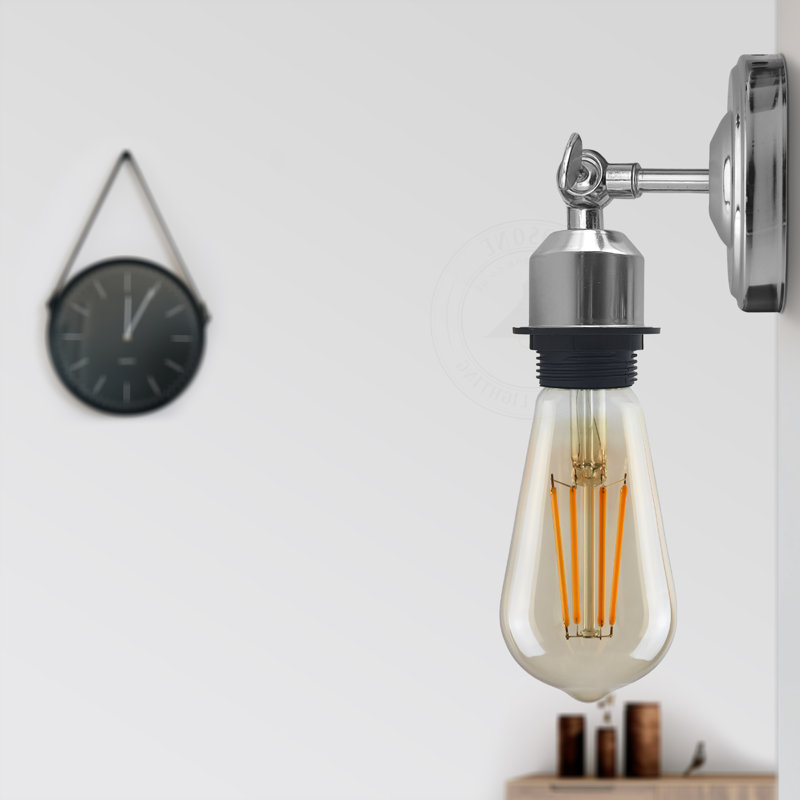 Boykin Adjustable Wall Sconce – Vintage Style Dimmable Light with Metal Shade by Breakwater Bay, No , Chrome