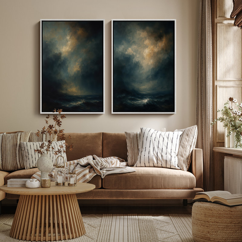 Art mural encadré, rétro, antique, classique pour chambre à coucher - 16 po x 24 po x 2 panneaux, H 24 po x l 16 po, Blanc
