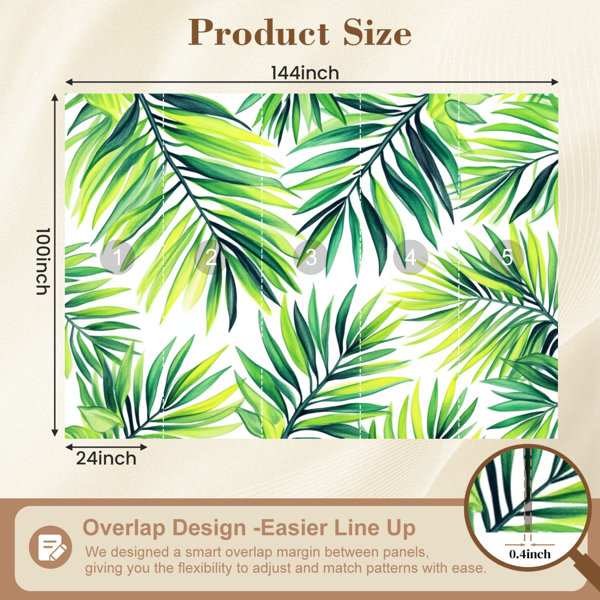 Red Barrel Studio Peel and Stick Wallpaper Tropical Palm Leaves ...