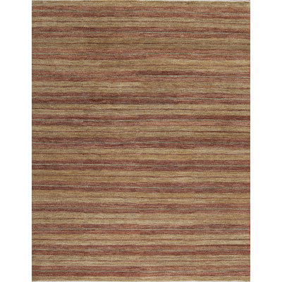 Textures Hand Knotted Wool Striped Area Rug