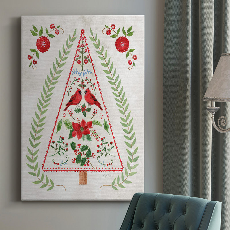 Toile tendue de Noël avec arbre de Noël, H 36 po x l 24 po x P 1 po