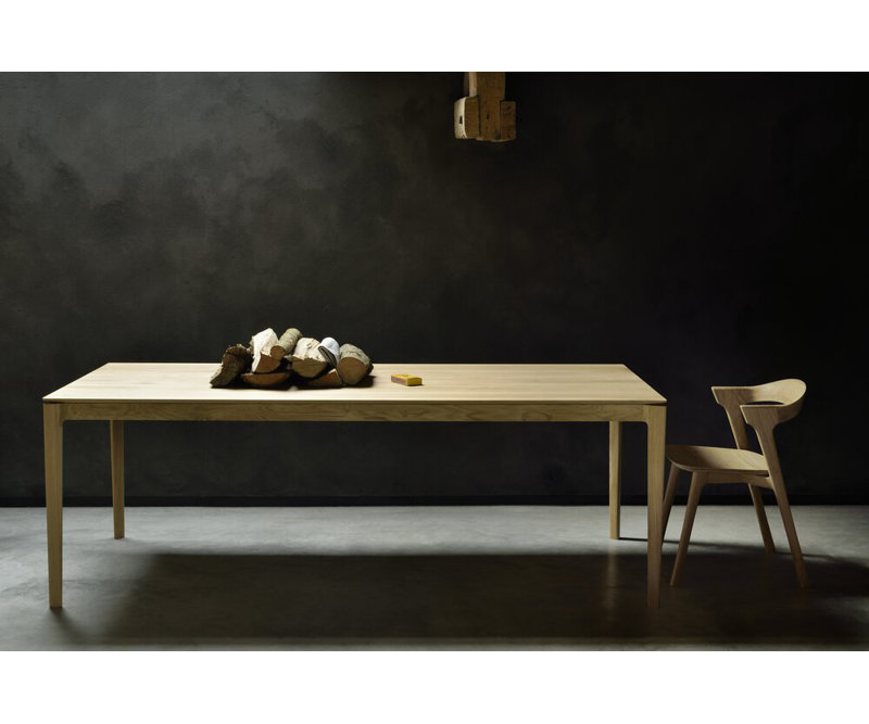 Bok Solid Wood Dining Table, Natural Oak, 30"H x 55.5"L x 31.5"W