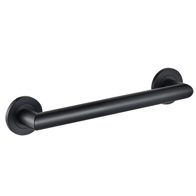18" Wall-Mounted Summit Grab Bar - Matte Black, Premium Brass Construction, Installation Hardware Included