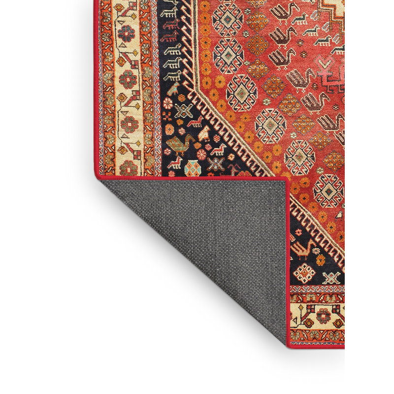 Tapis oriental en laine rouge / noir Khachig, Rectangle 5 pi x 8 pi