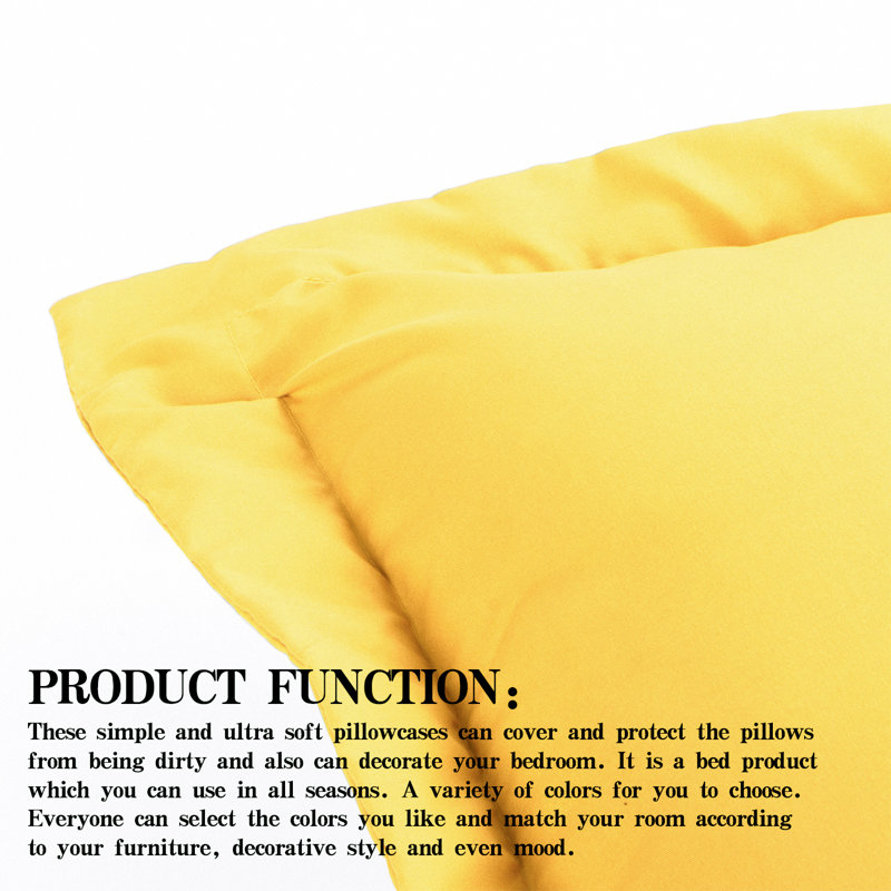 Mellow Yellow Cotton Queen Pillow Shams with Flange