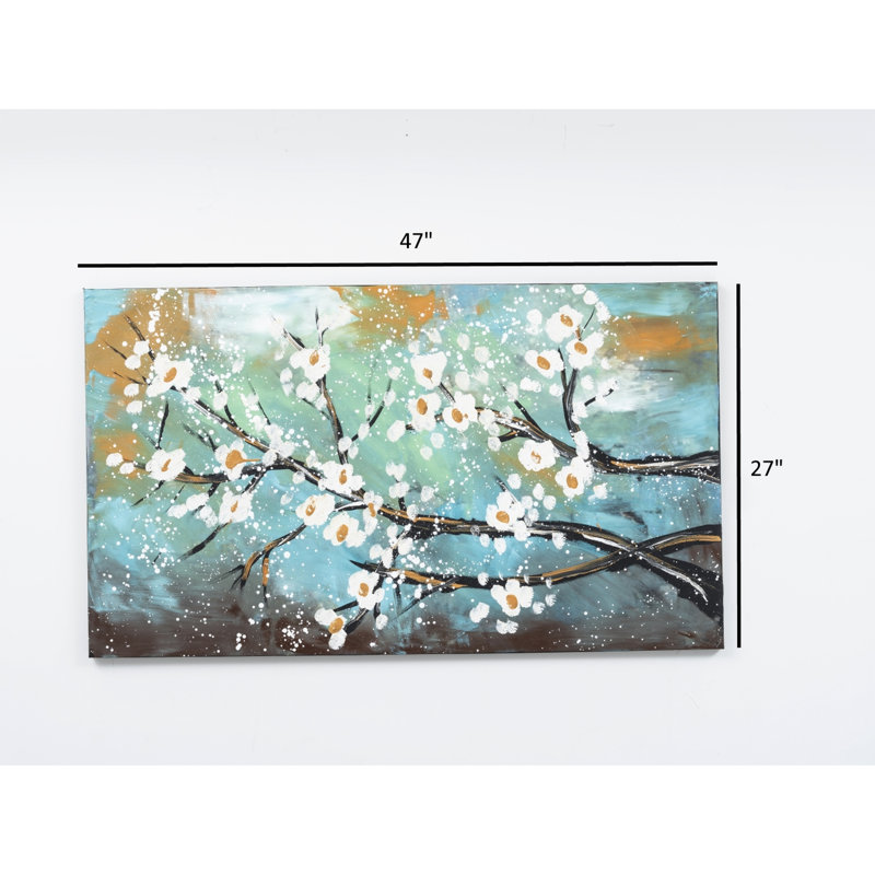 Oeuvre surdimensionnée lime sur toile, 47 x 27, peinte à la main pour la beauté printanière, toile d'art 47 "27", élégance
