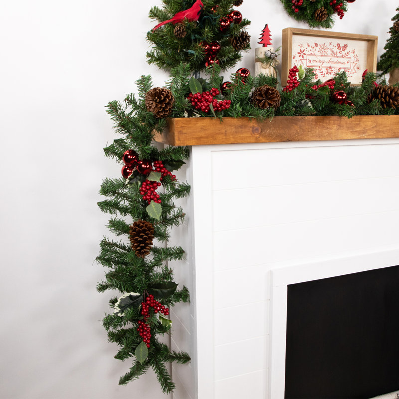 Guirlande de Noël canadienne, H 10 po x L 108 po x P 10 po, Green
