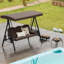Balancelle 3 personnes avec auvent gris-1789091366