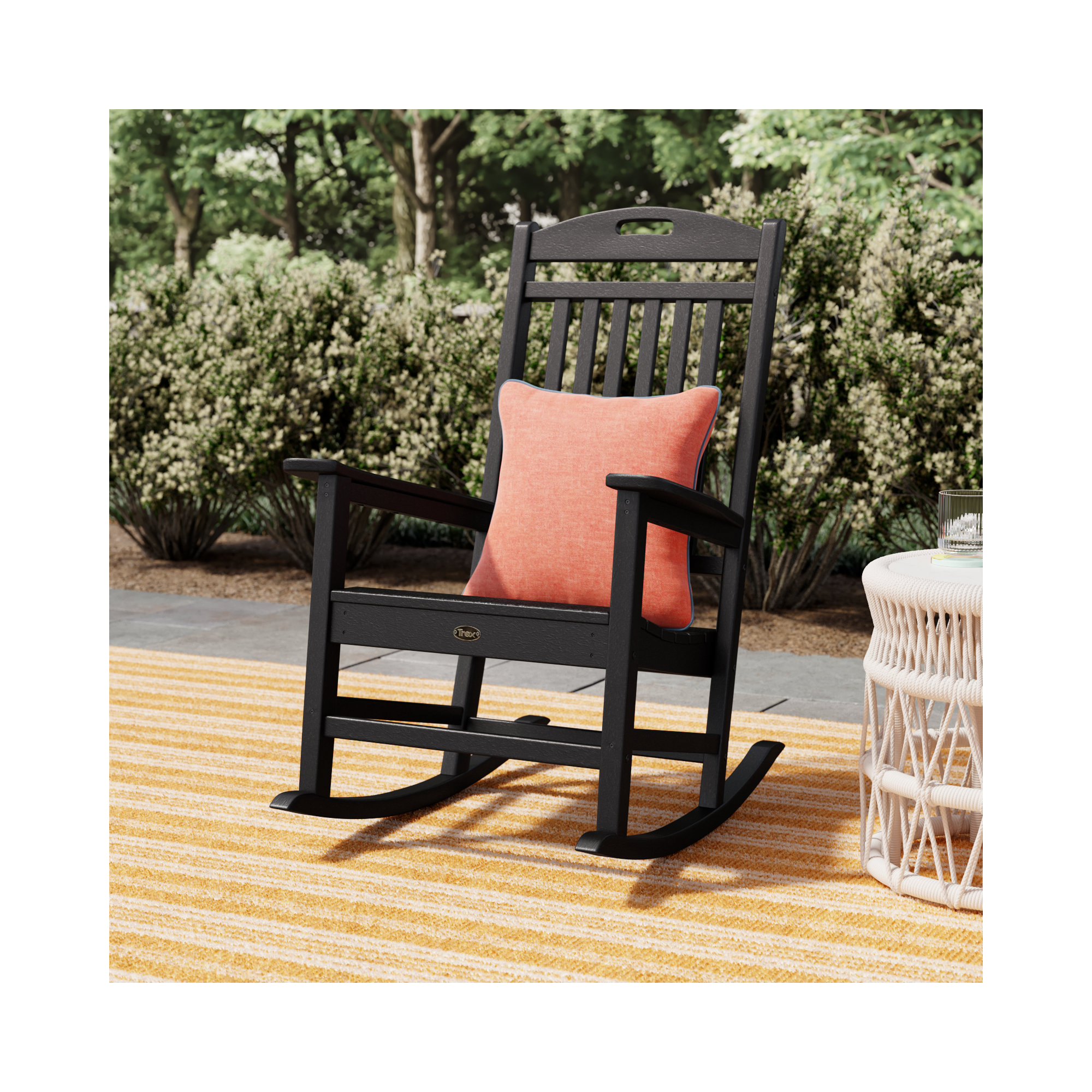 POLYWOOD Yacht Club Rocking Chair, Black