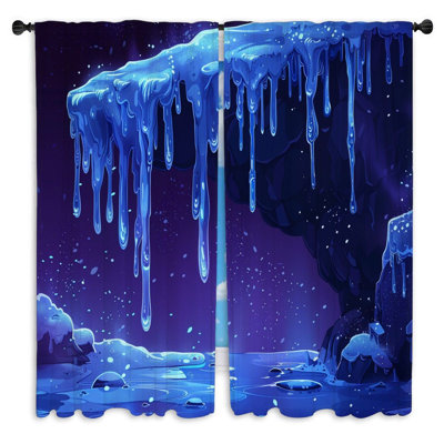 Rideaux glaçons glacés nature glaçons - 2 panneaux