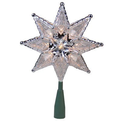 8" Star Christmas Tree Topper - Clear Lights