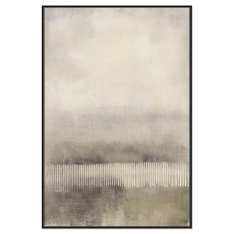 Équilibre équilibré «I» par Irena Orlov, H 61,5 po x l 41,5 po, Cadre flottant noir