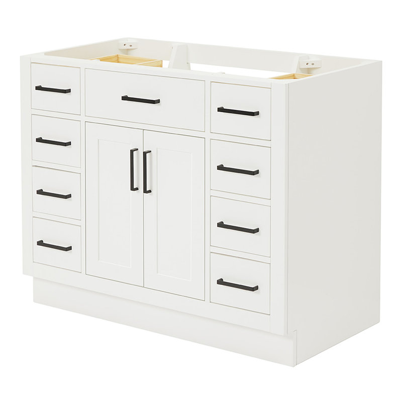Osoria 42'' Solid Wood Single Bathroom Vanity Base Only, Base Cabinet without Top, White
