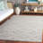 Larkyn Ebony Hand Tufted Wool/Cotton Geometric Rug in Ivory/Light Green-912581215