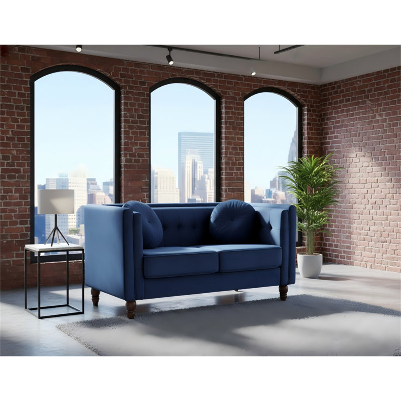 Canapé 2 places Chesterfield, Dark Blue Velvet
