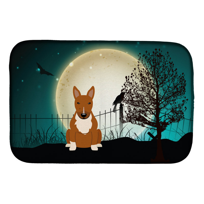 Tapis de séchage santaclara halloween effrayant terrier, Dark Brown/White