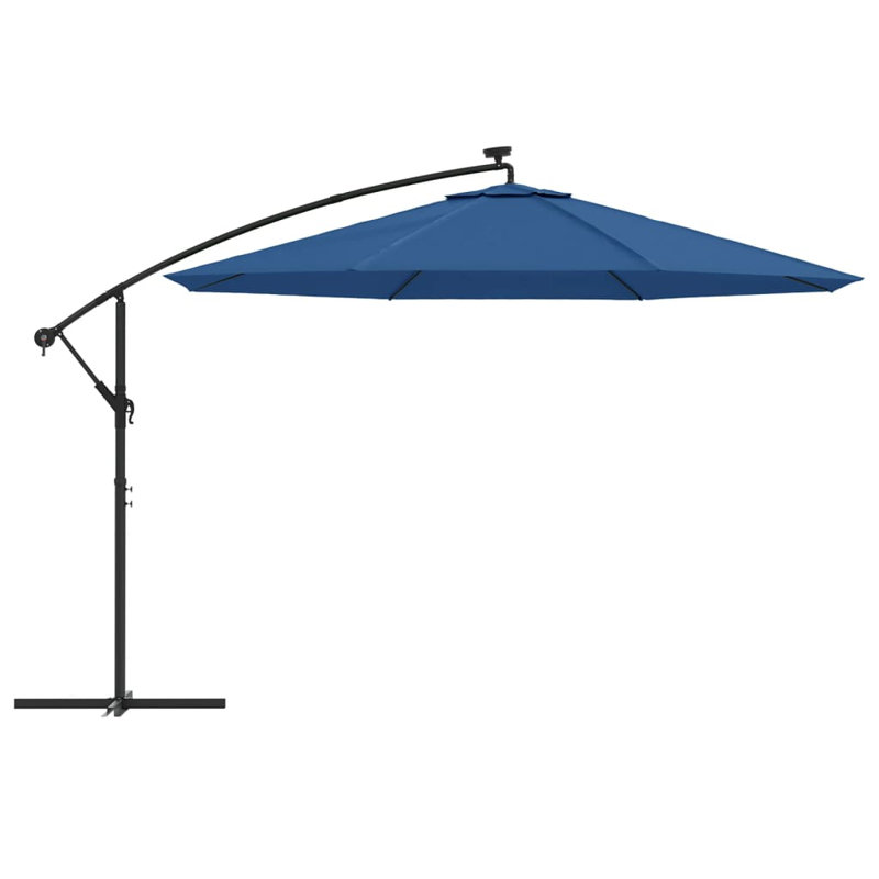 Gurganus 350cm Lighted Market Parasol, Azure Blue