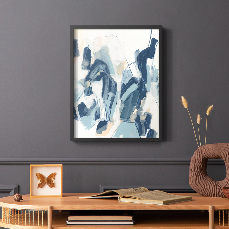 «Interlocking Melody II», reproduction encadrée - bois massif, Noir, H 10 po x l 8 po