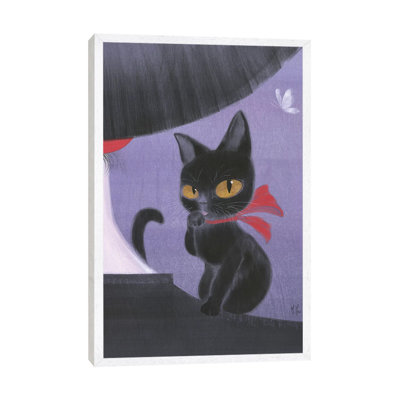 Girl And Black Cat by Martin Hsu - Print on Canvas