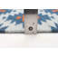 Tapis bleu / orange en laine tissé à plat à la main New Ashford