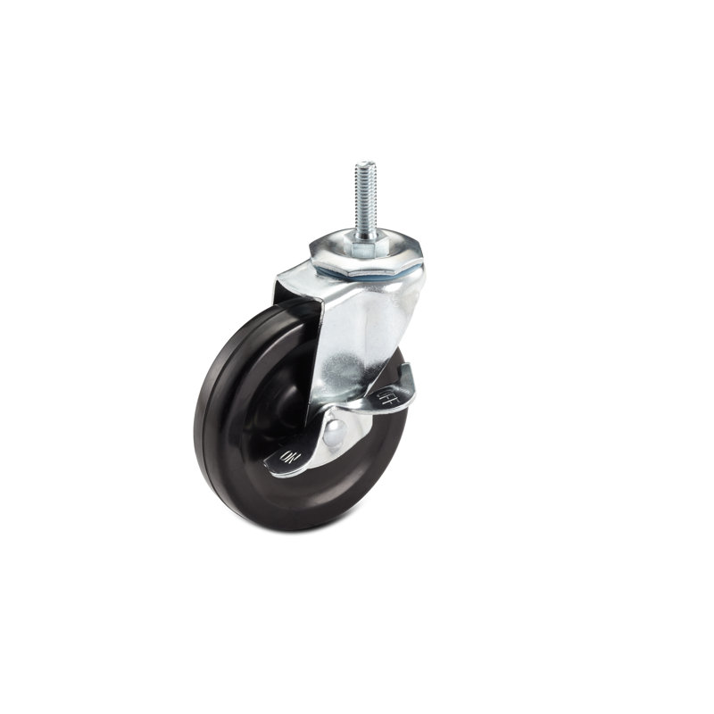 Trinity 4-Inch Black Caster Wheels Kit for Wire Shelving