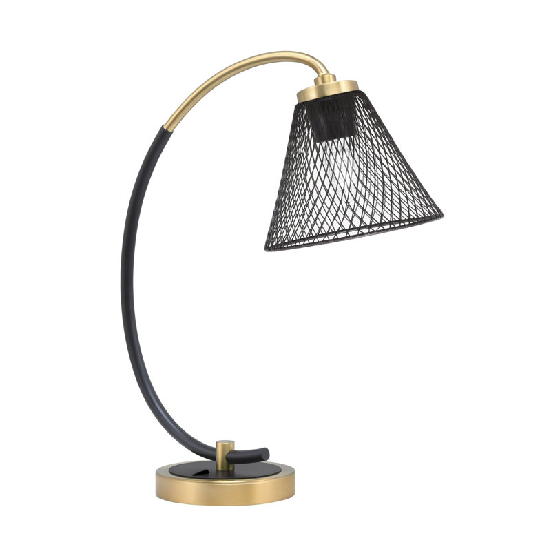 Lampe de bureau en acier inoxydable Gulfsa, Noir mat / laiton