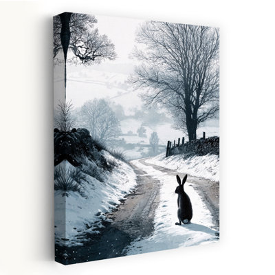 Hare on Snowy Road
