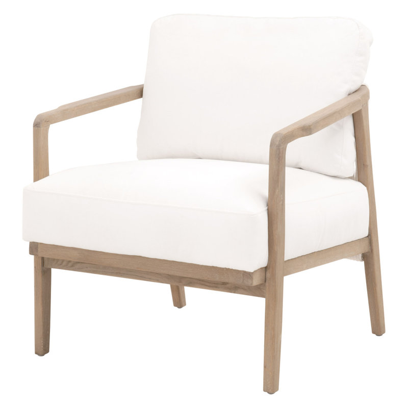 White Oak and Rope Upholstered Accent Chair