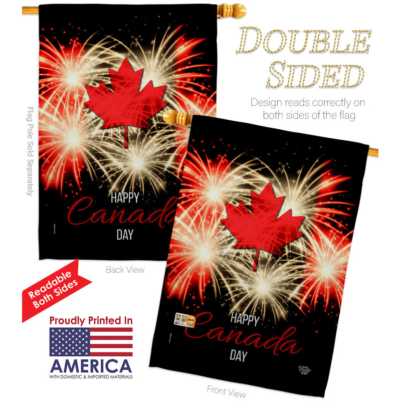 Drapeau de maison en polyester à 2 côtés 40 x 28 po