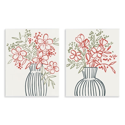 Ensemble de 2 plaques murales Botanical Outline Simplicity, design par Aria K.