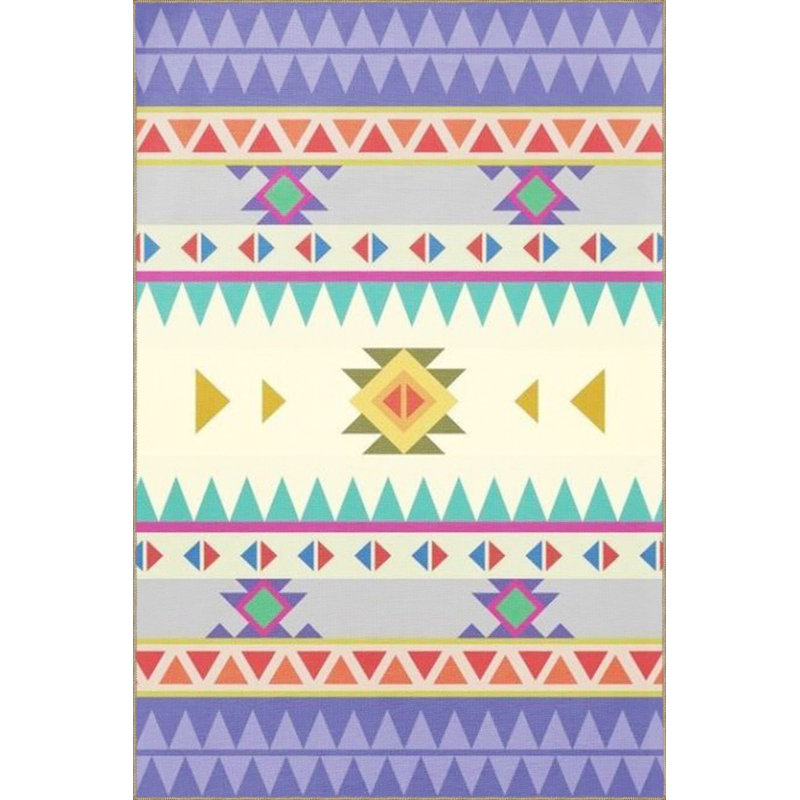 Tapis décoratif à motif triangulaire et circulaire, Sous-tapis rond 3 pi 3 po inclus
