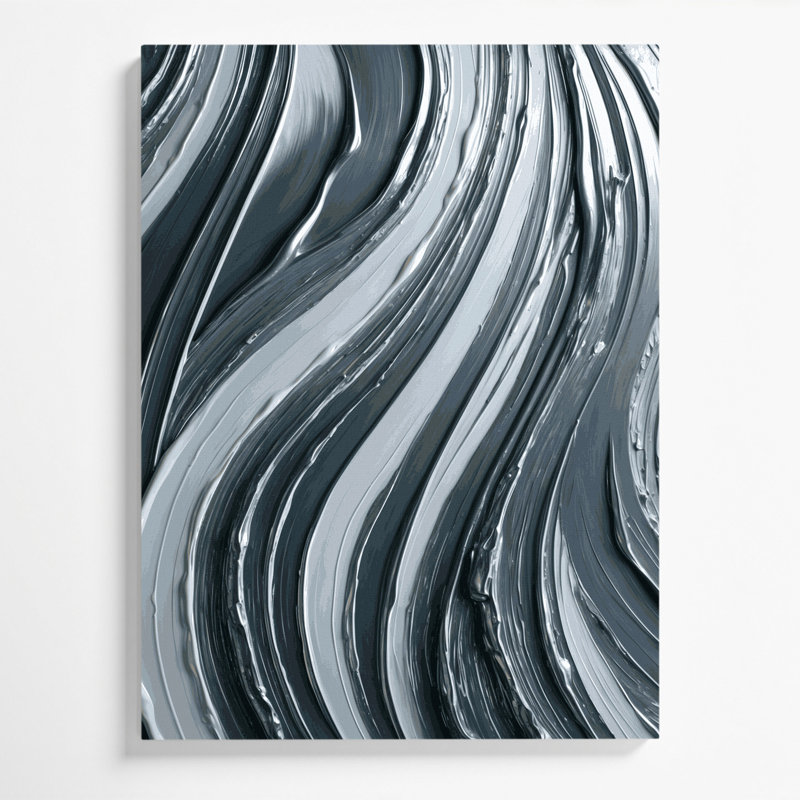 Art mural sur toile gris diagonal, H 16 po x l 20 po