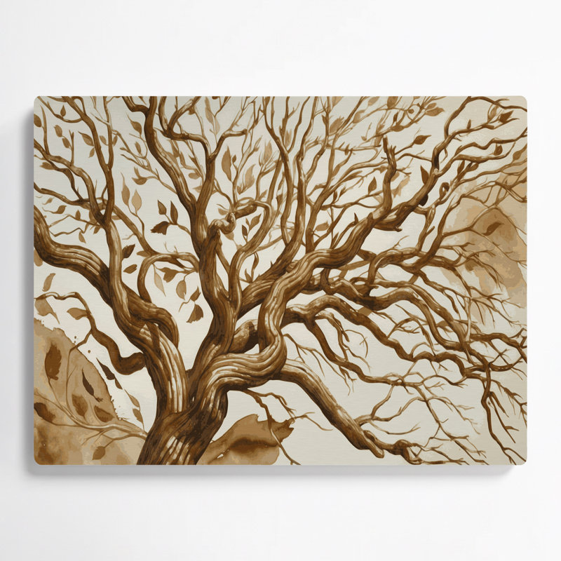 Art mural en métal avec branches de figuier botanique, H 144 po x l 216 po x P 0,05 po