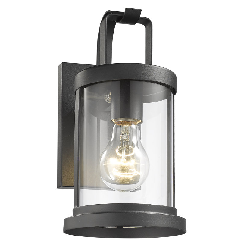 Lanterne murale d'extérieur noire texturée Mazelina, H 14,75 po x l 6,75 po x P 8,75 po