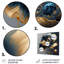 Impression d'art mural en métal «Deep Blue and Gold Single Flower II - Rose»-1702618636